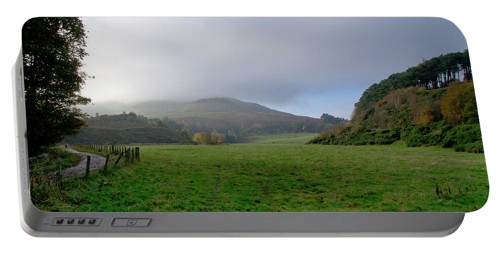 Pentlands Portable Battery Charger featuring the photograph Hill tops in mist. by Elena Perelman