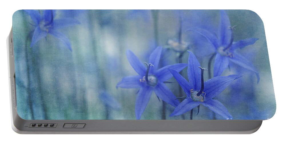 Campanula Aurita Portable Battery Charger featuring the photograph Hillside Blues by Priska Wettstein