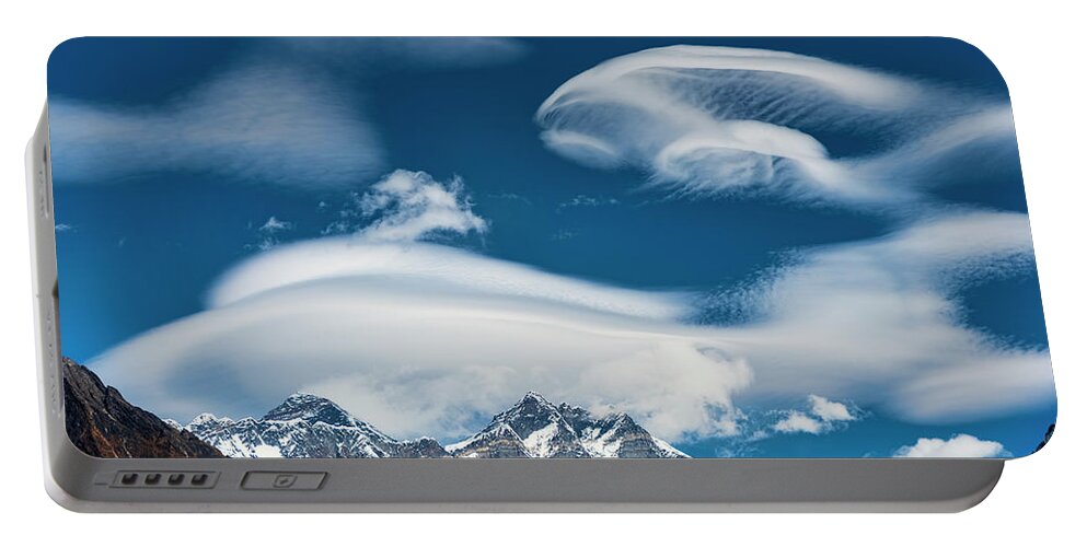Everest Portable Battery Charger featuring the photograph Himalayan Sky by Dan McGeorge