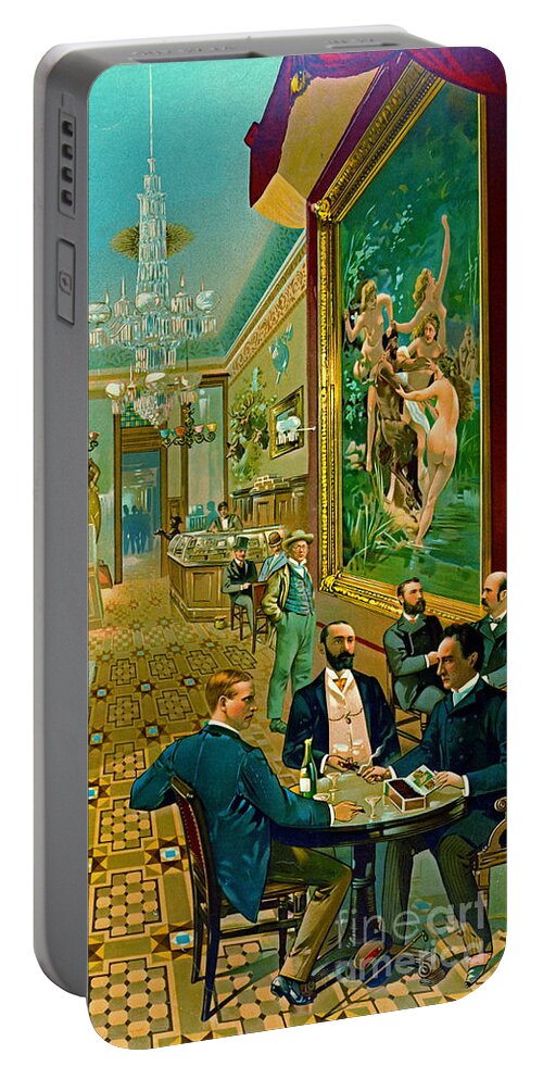 Hoffman House Bar 1890 Portable Battery Charger featuring the photograph Hoffman House Bar 1890 by Padre Art