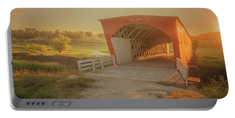 Hogback Bridge Portable Battery Charger featuring the photograph Hogback Covered Bridge by Susan Rissi Tregoning