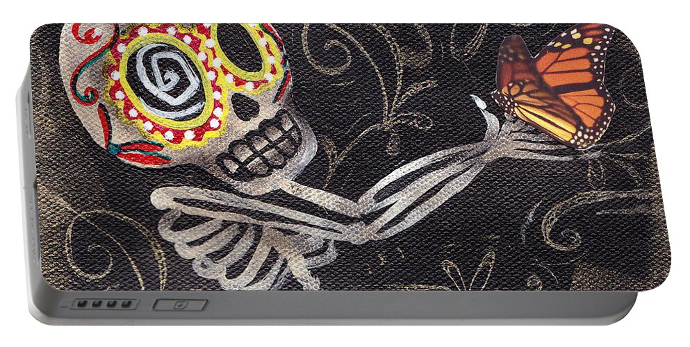 Day Of The Dead Portable Battery Charger featuring the painting Holding Life by Abril Andrade