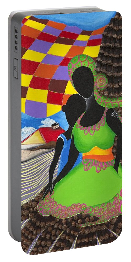 Sabree Portable Battery Charger featuring the painting Holding On by Patricia Sabreee
