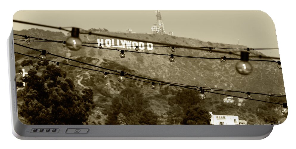Hollywood Portable Battery Charger featuring the photograph Hollywood sign on the hill 4 by Micah May