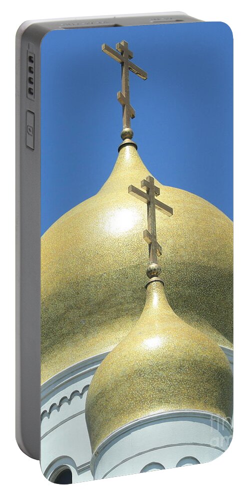 Holy Virgin Cathedral Portable Battery Charger featuring the photograph Holy Virgin Cathedral in San Francisco by Carol Groenen