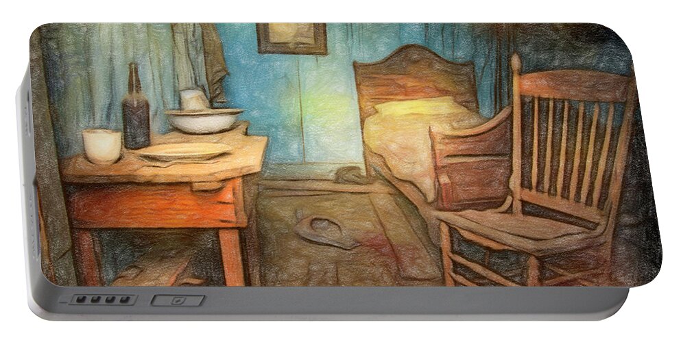 American Portable Battery Charger featuring the photograph Homage to Van Gogh's Room by Craig J Satterlee