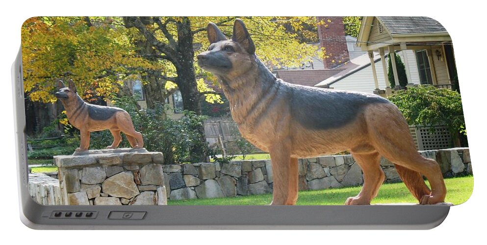 Statues Portable Battery Charger featuring the photograph Home Protection by Ed Smith