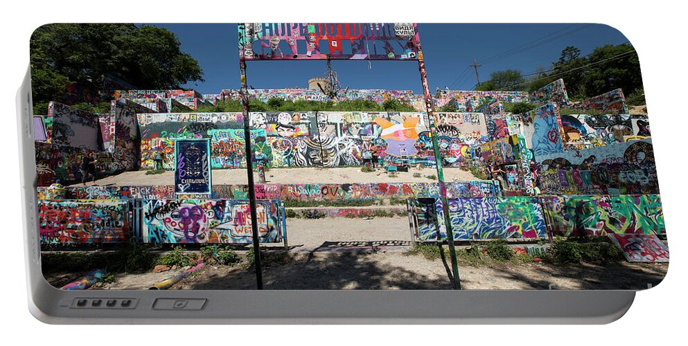 Hope Outdoor Gallery Portable Battery Charger featuring the photograph HOPE Outdoor Gallery - Austin, Texas graffiti wall by Dan Herron