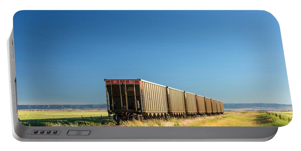 Railroad Portable Battery Charger featuring the photograph Hopper Row by Todd Klassy