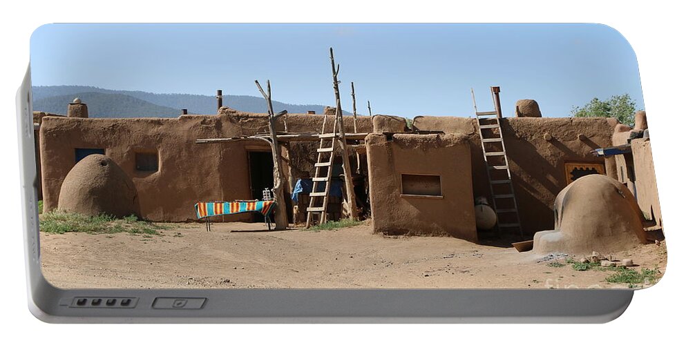 Pueblo Portable Battery Charger featuring the photograph Hornos At Taos Pueblo by Christiane Schulze Art And Photography