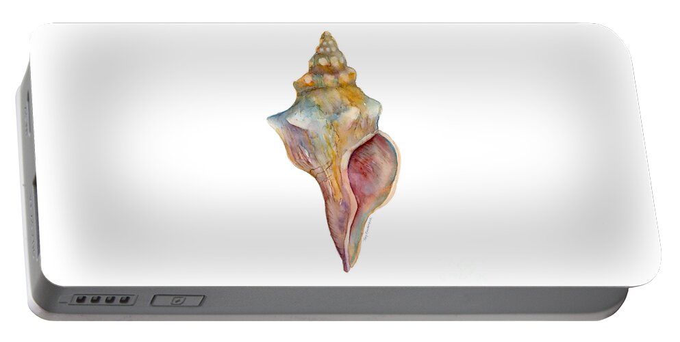 Conch Shell Painting Portable Battery Charger featuring the painting Horse Conch Shell by Amy Kirkpatrick