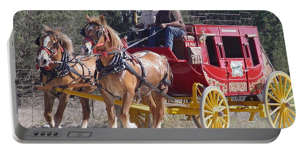 Horse Drawn Vehicle Portable Battery Charger featuring the digital art Horse Drawn Vehicle by Maye Loeser