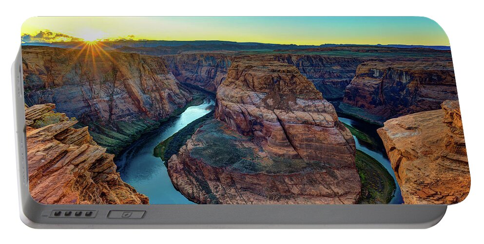Arizona Portable Battery Charger featuring the photograph Horseshoe Bend Sunset by Raul Rodriguez
