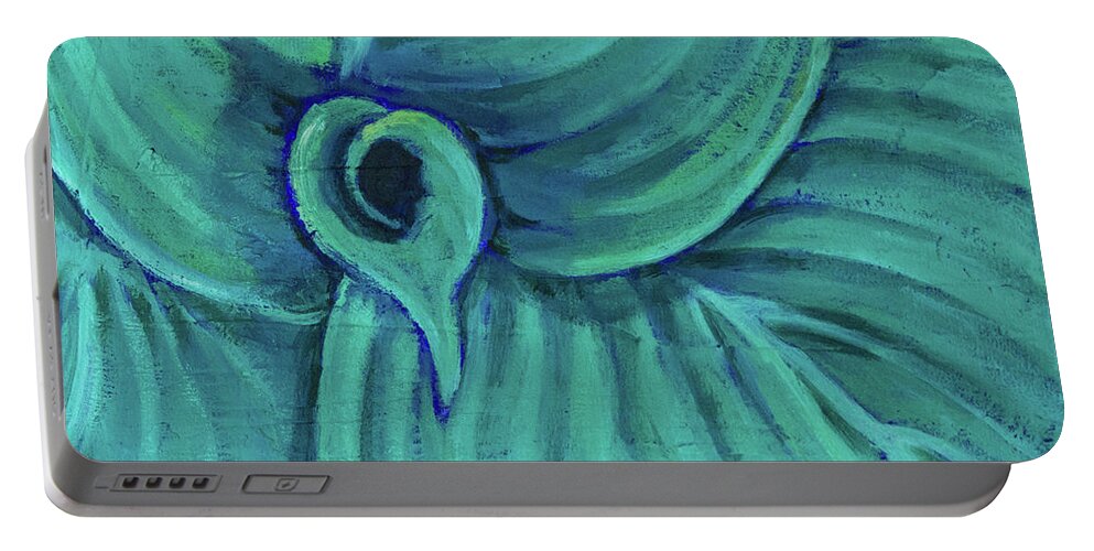 Hosta Portable Battery Charger featuring the painting Hosta by Tara D Kemp