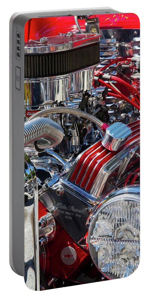 Car Portable Battery Charger featuring the photograph Hot Rod Engine by Arthur Dodd