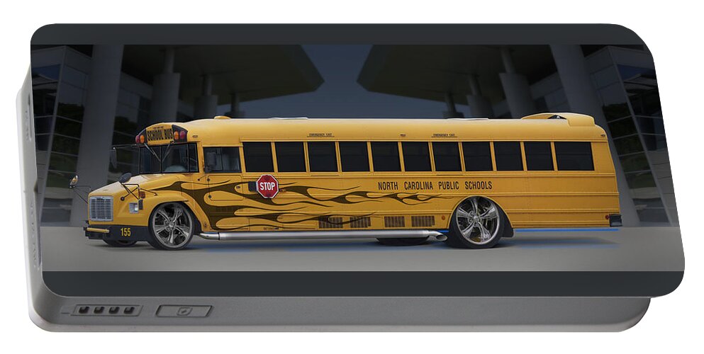 Hot Rod Portable Battery Charger featuring the photograph Hot Rod School Bus by Mike McGlothlen