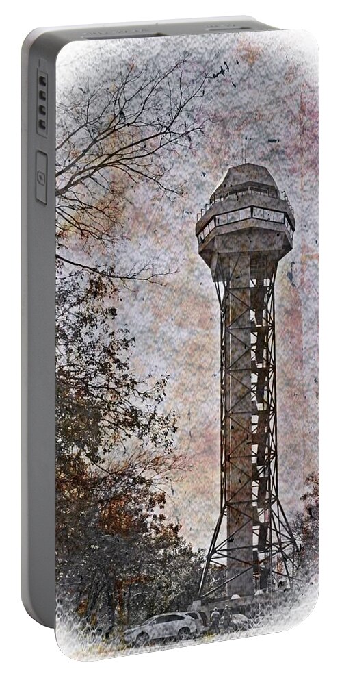 Hot Springs Mountain Tower Portable Battery Charger featuring the digital art Hot Springs Mountain Tower_2c by Walter Herrit