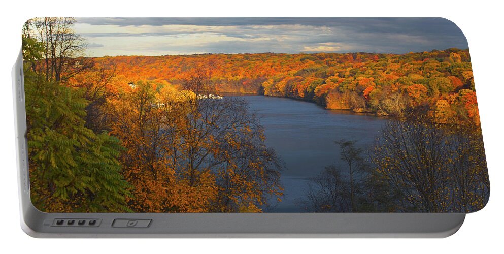 Housatonic In Autumn Portable Battery Charger featuring the photograph Housatonic In Autumn by Karol Livote