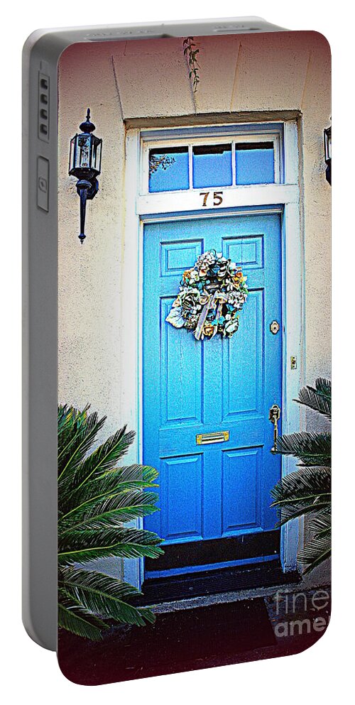 House Door Portable Battery Charger featuring the photograph House Door 6 in Charleston SC by Susanne Van Hulst