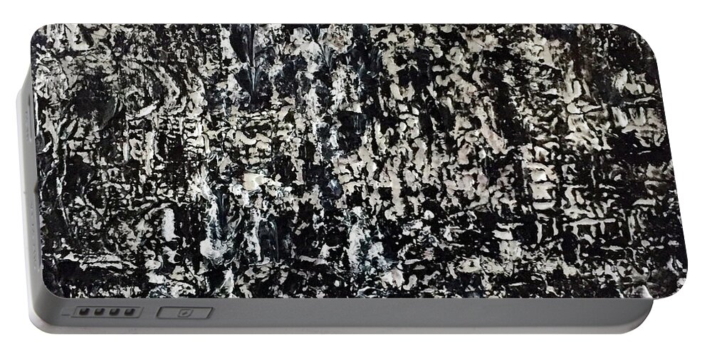 Abstract Portable Battery Charger featuring the painting How to cover up a big mistake by Dennis Ellman