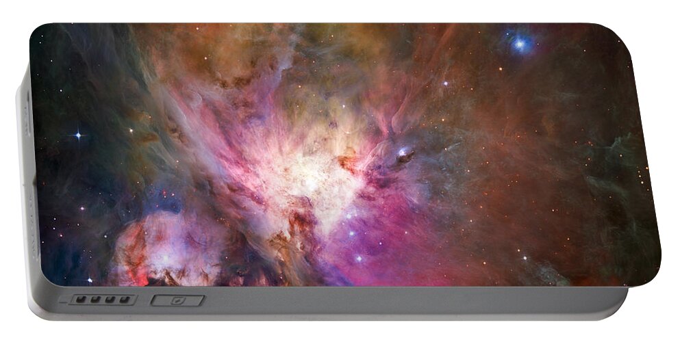 3scape Portable Battery Charger featuring the photograph Hubble's sharpest view of the Orion Nebula by Adam Romanowicz