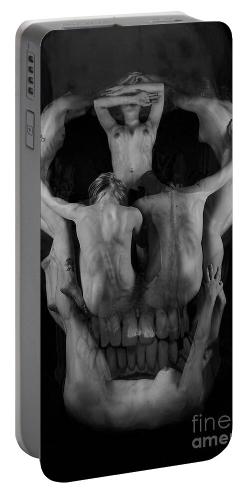 Artistic Photographs Portable Battery Charger featuring the photograph Human skull by Robert WK Clark