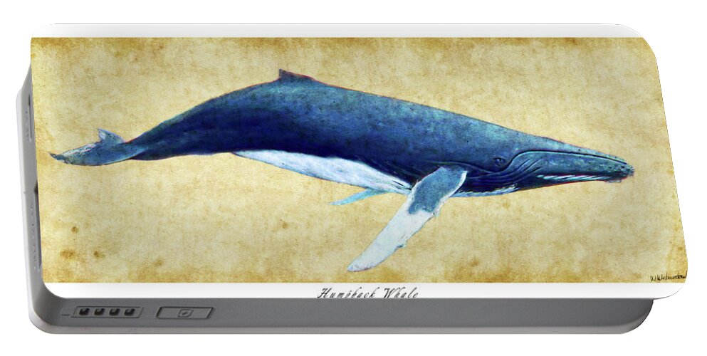 Humpback Portable Battery Charger featuring the photograph Humpback Whale painting - framed by Weston Westmoreland