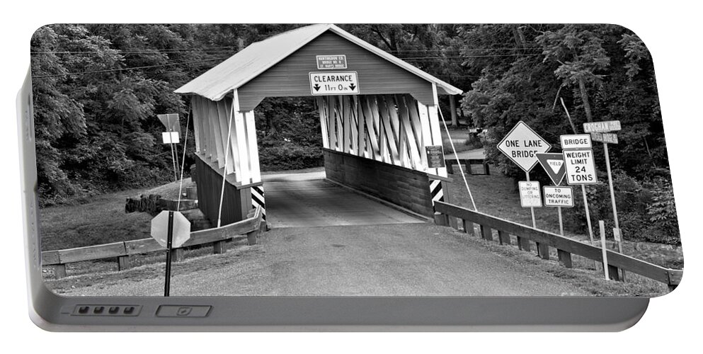 St Mary Covered Bridge Portable Battery Charger featuring the photograph Huntingdon County St Mary Covered Bridge by Adam Jewell