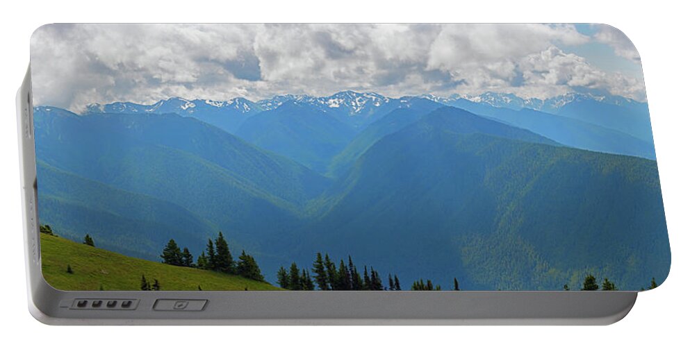 Panoramic Portable Battery Charger featuring the photograph Hurricane Ridge Panoramic by Tikvah's Hope