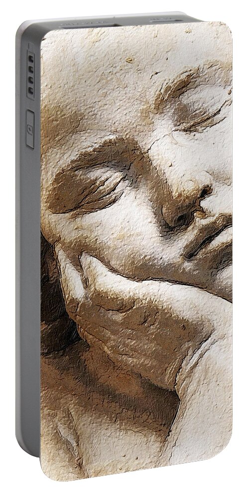 Woman Portable Battery Charger featuring the painting Hush by Tony Rubino