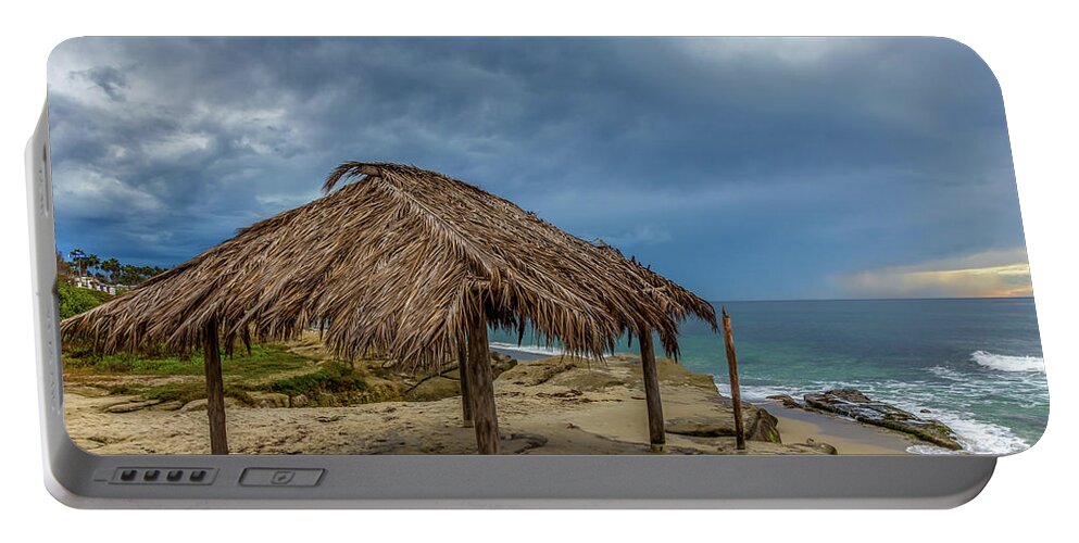 Beach Portable Battery Charger featuring the photograph Hut by Peter Tellone
