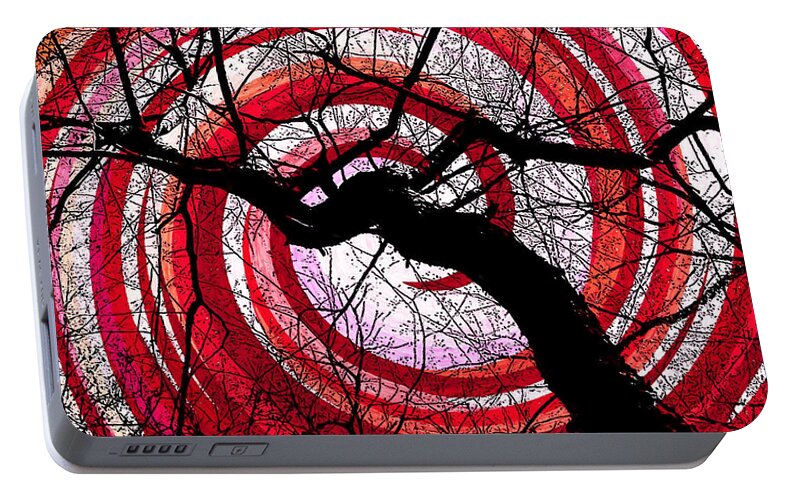 Colorful Tree Abstract Portable Battery Charger featuring the photograph Hypnotic Nature by Shawna Rowe