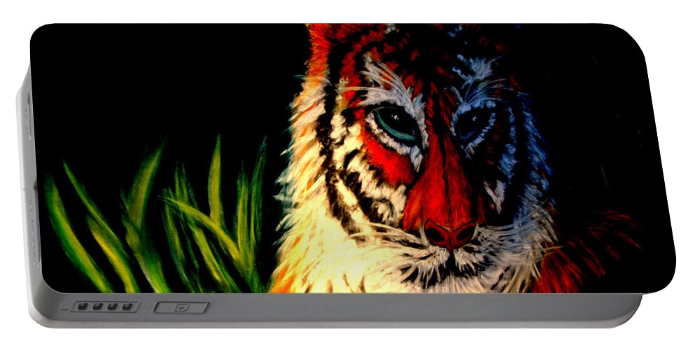 Tiger Portable Battery Charger featuring the photograph I A M 5 by Antonia Citrino