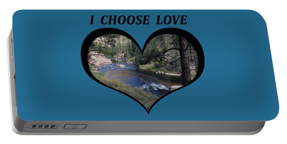 Love Portable Battery Charger featuring the digital art I Chose Love With a River Flowing in a Heart by Julia L Wright