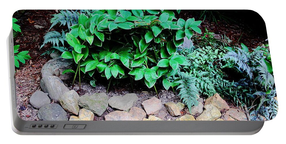 Solomon Seal Portable Battery Charger featuring the photograph I Heart Gardening by Allen Nice-Webb