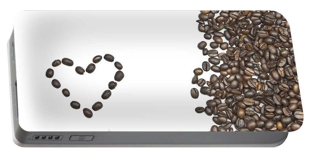 Coffee Beans Portable Battery Charger featuring the photograph I love coffee by Joana Kruse