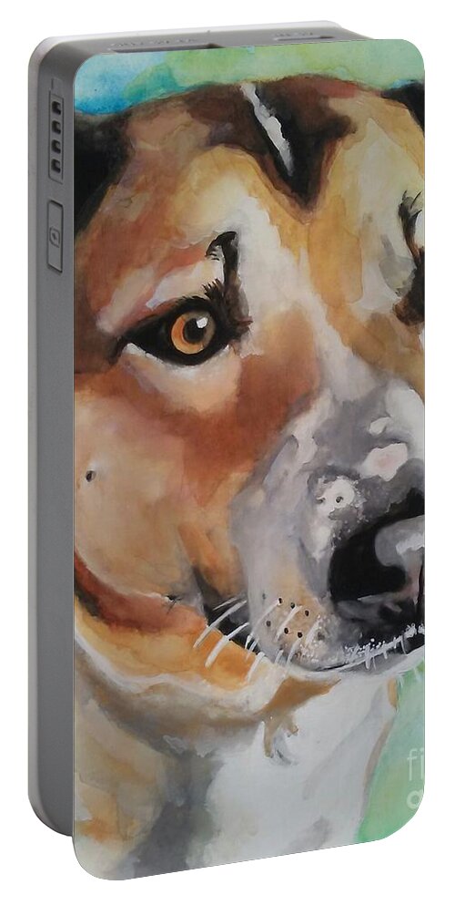 Watercolor Portable Battery Charger featuring the painting I love you by Chrisann Ellis