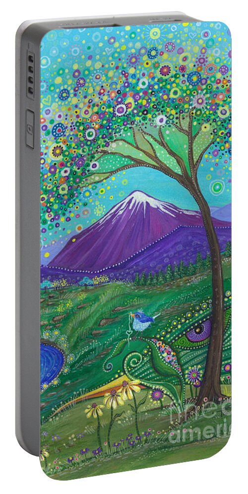 Skies Of Blue Portable Battery Charger featuring the painting I See Skies of Blue by Tanielle Childers