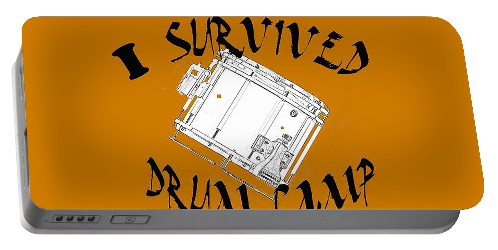Drum Portable Battery Charger featuring the photograph I Survived Drum Camp by M K Miller