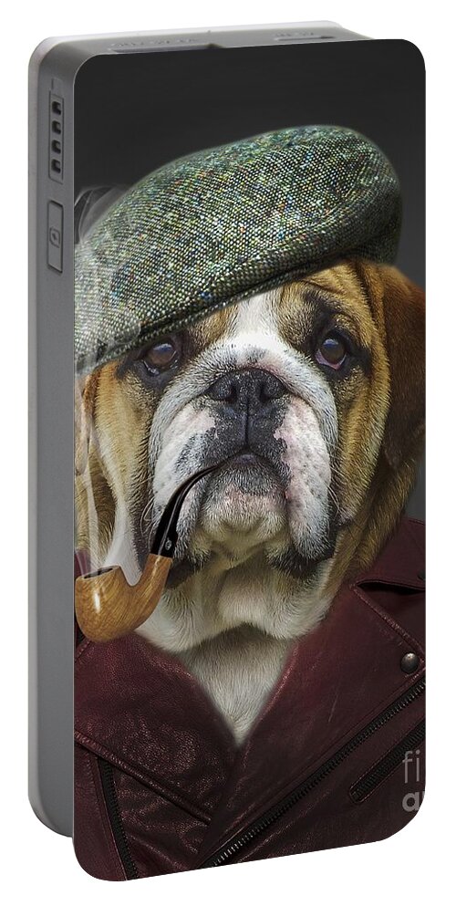 Bulldogs Portable Battery Charger featuring the digital art I totally agree by Kathy Tarochione