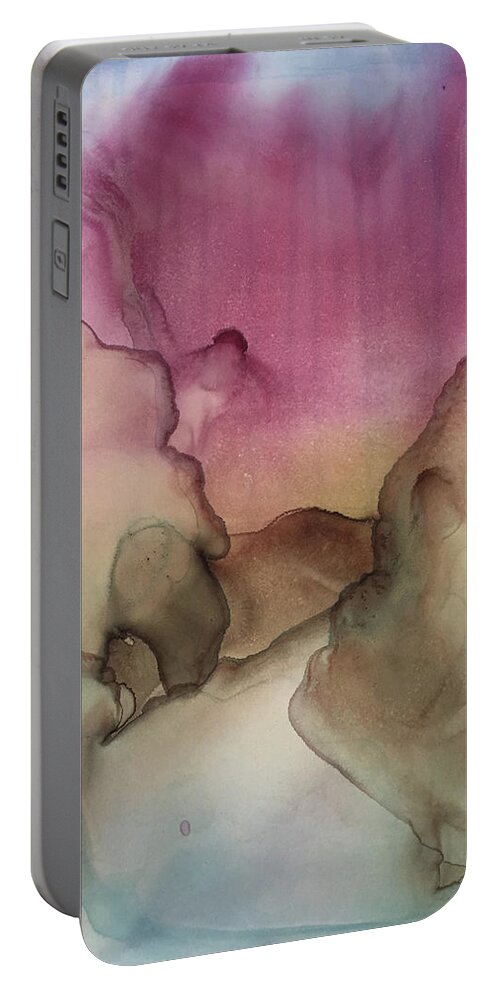 Alcohol Ink Portable Battery Charger featuring the painting I will by Jonny Troisi