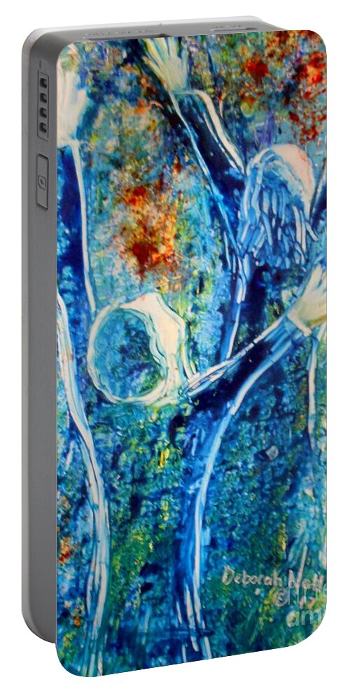 Praise Portable Battery Charger featuring the painting I Will Praise You In The Storm by Deborah Nell