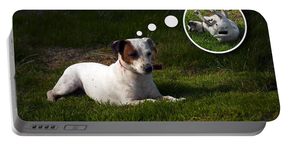 Dog Portable Battery Charger featuring the photograph I wish I would... by Svetlana Sewell