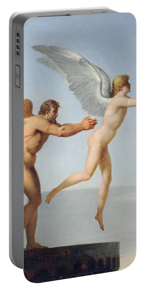 Charles Paul Landon Portable Battery Charger featuring the painting Icarus and Daedalus by Charles Paul Landon