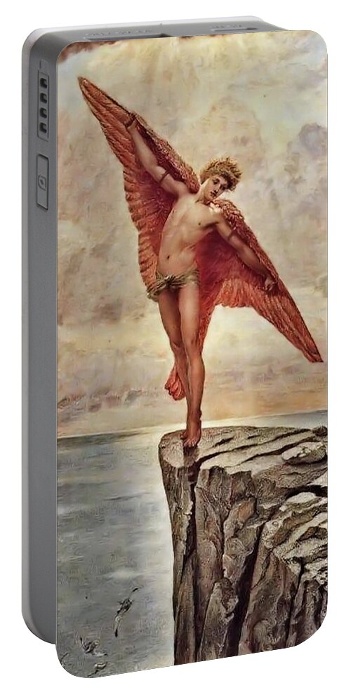 William Blake Richmond Portable Battery Charger featuring the painting Icarus by Richmond by William Blake Richmond