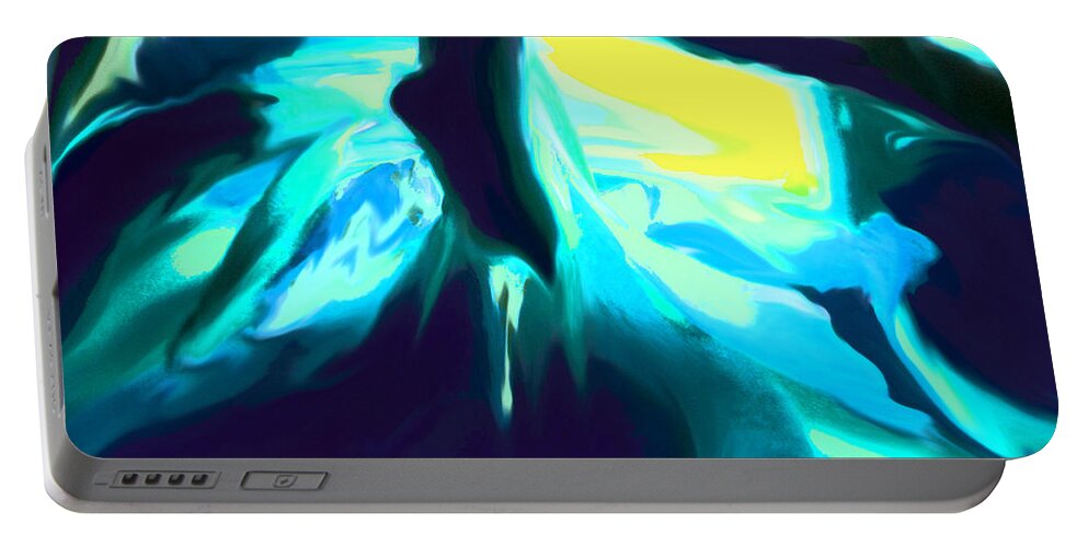 Ice Portable Battery Charger featuring the digital art Ice Cave by Ian MacDonald