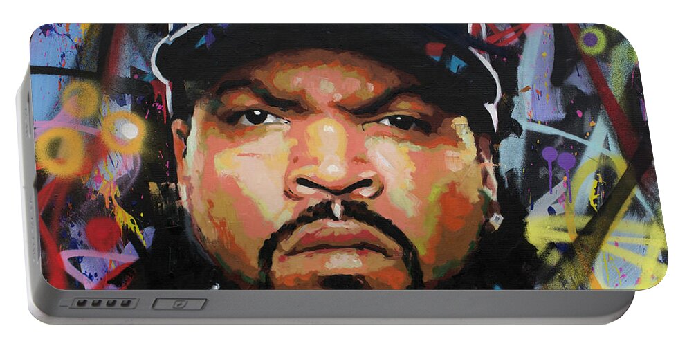 Ice Cube Portable Battery Charger featuring the painting Ice Cube by Richard Day