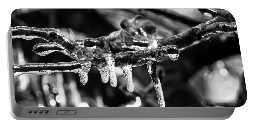 Icicles Portable Battery Charger featuring the digital art Ice, Ice Baby by Kathleen Illes