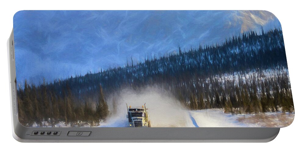 Alaska Portable Battery Charger featuring the photograph Ice Road Trucker by John Roach