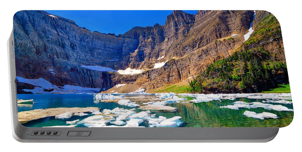 Iceberg Lake Portable Battery Charger featuring the photograph Iceberg Lake by Greg Norrell